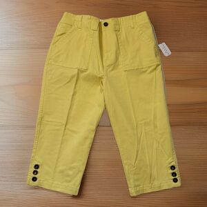 NWT Christopher & Banks Womens Yellow High-Rise Capri Pants Size 10 Stretch